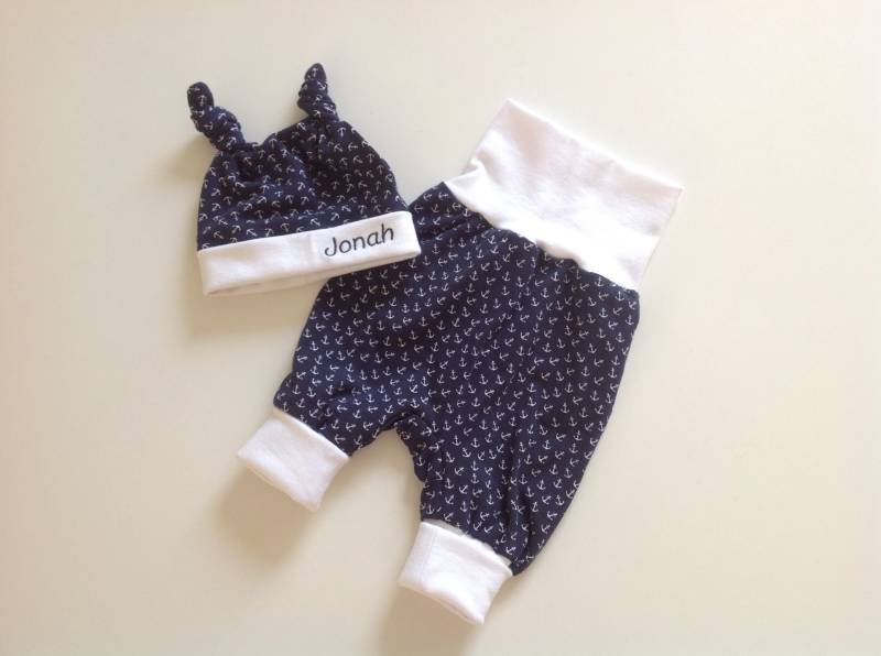 Babyset - Hose Mit Passender Knotenmütze von designGHgermany