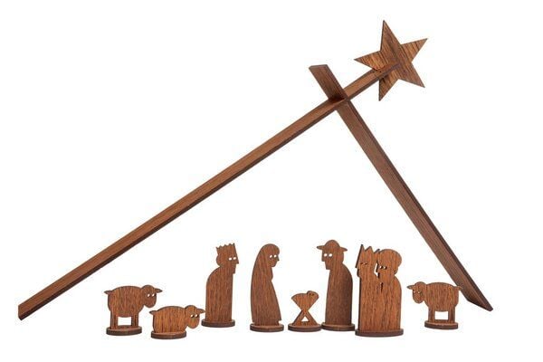 designimdorf SIMPLY CHRISTMAS – nachhaltige Weihnachtskrippe aus Eichenholz von designimdorf