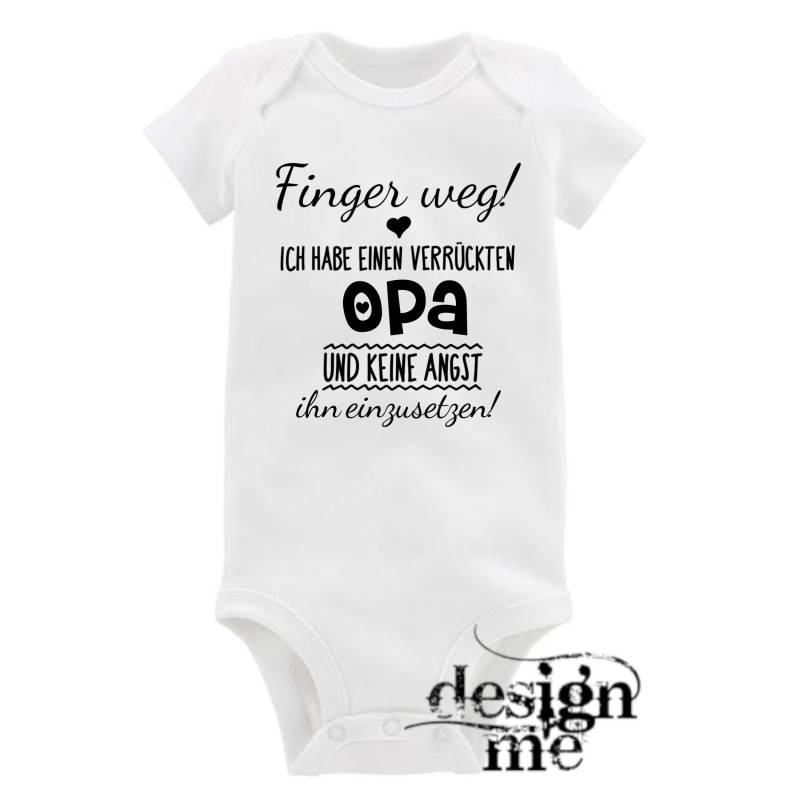 Baby Body Mit Aufdruck Motiv Finger Weg Ich Habe Einen Verrückten Opa Spruch Kurzarm Fun Geschenk von designme24