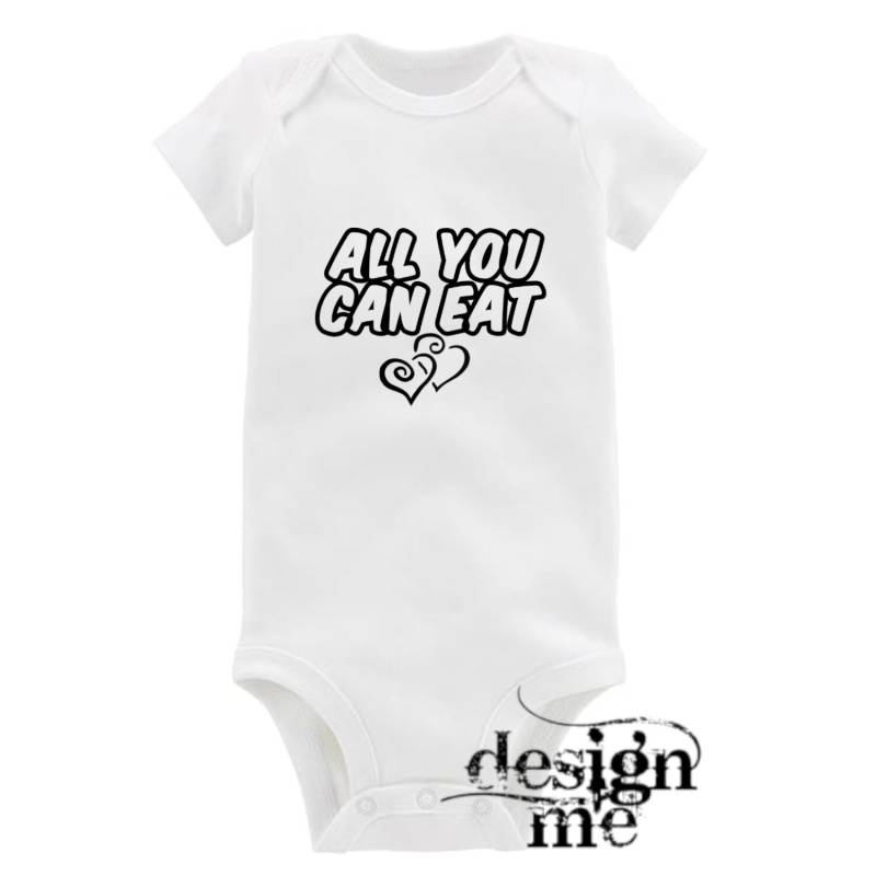 Baby Body Mit Aufdruck Motiv Spruch All You Can Eat Kurzarm Fun Geschenk von designme24