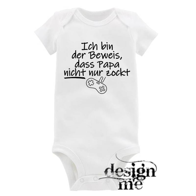 Baby Body Mit Aufdruck Motiv Spruch Beweis Dass Papa Nicht Nur Zockt Kurzarm Fun Geschenk von designme24