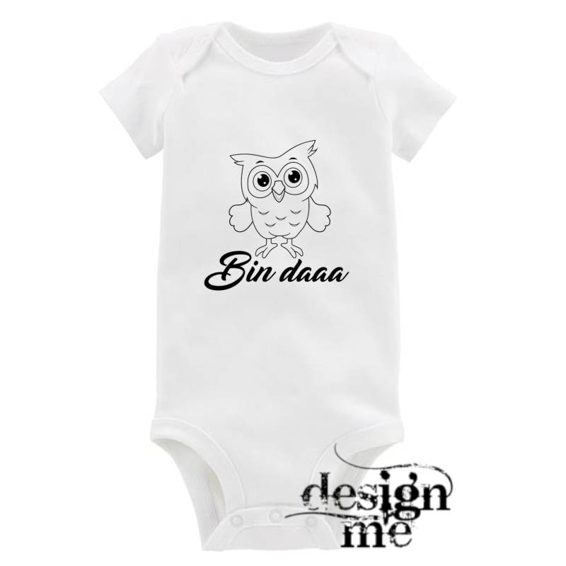 Baby Body Mit Aufdruck Motiv Spruch Bin Daaa Kurzarm Fun Geschenk von designme24