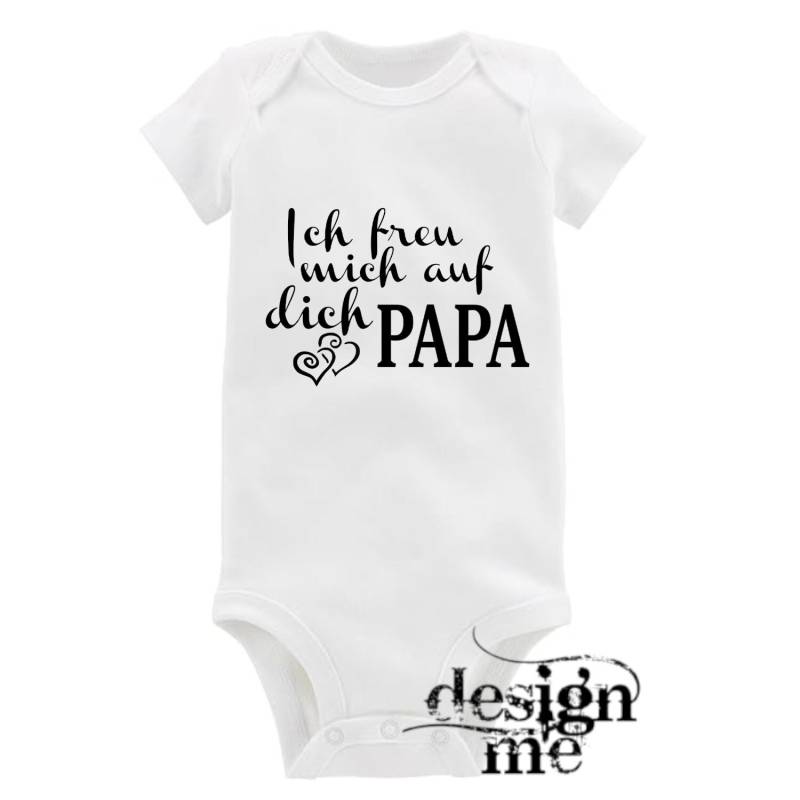 Baby Body Mit Aufdruck Motiv Spruch Ich Freu Mich Auf Dich Papa Kurzarm Fun Geschenk von designme24