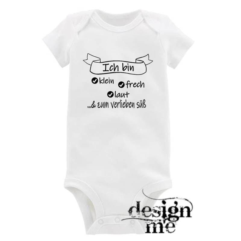 Baby Body Mit Aufdruck Motiv Spruch Klein Frech Laut Süß Kurzarm Fun Geschenk von designme24