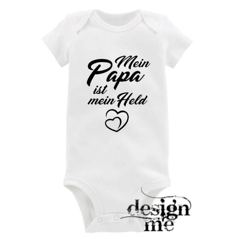 Baby Body Mit Aufdruck Motiv Spruch Mein Papa Ist Mein Held Kurzarm Fun Geschenk von designme24