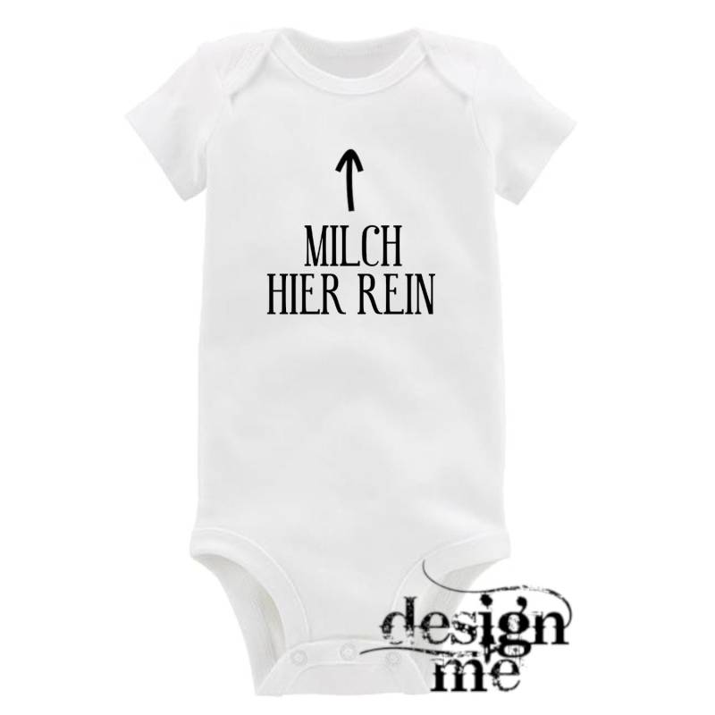 Baby Body Mit Aufdruck Motiv Spruch Milch Hier Rein Kurzarm Fun Geschenk von designme24