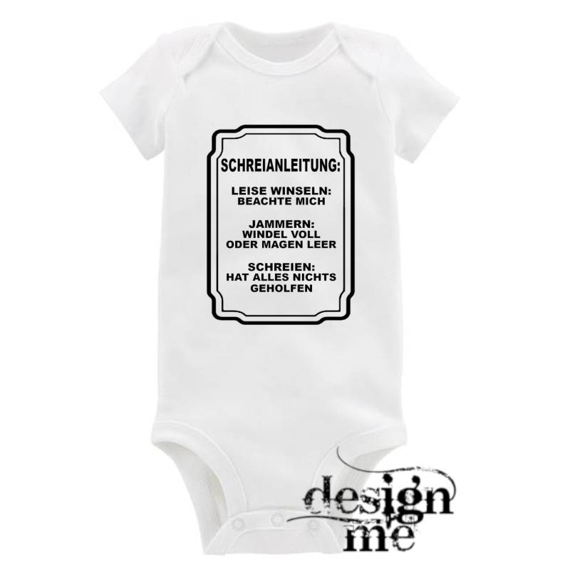 Baby Body Mit Aufdruck Motiv Spruch Schreianleitung Kurzarm Fun Geschenk von designme24