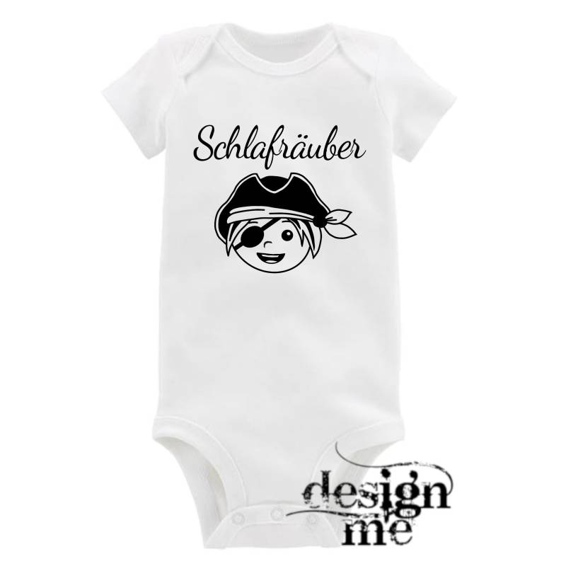 Baby Body Mit Aufdruck Pirat Motiv Spruch Schlafräuber Kurzarm Fun Geschenk von designme24