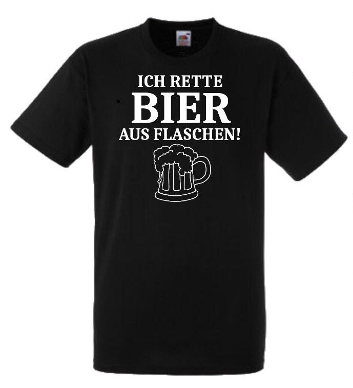 Lustiges Spruch T-Shirt "Ich Rette Bier Aus Flaschen" Fun Witzig Unisex Shirt Männer Frauen Sprüche Geschenk Kleidung von designme24