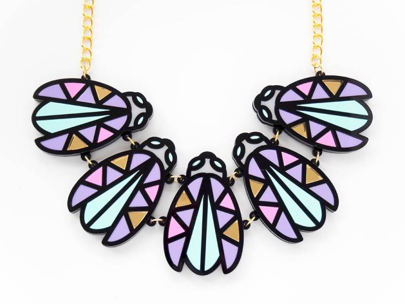 Acryl Bug Statement Halskette Memphis Style Design Acryl Bug Statement Halskette Memphis Style Design von designosaurYEAH