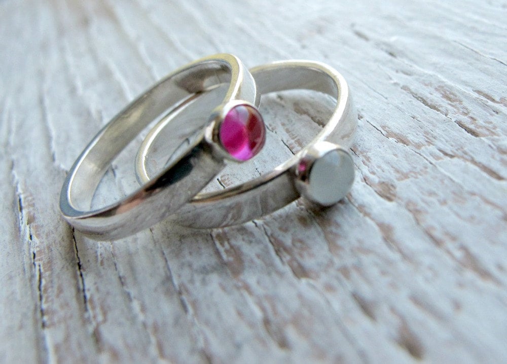 Geburtsstein Stapelring, Mutter Ring, Muttertagsgeschenk, Sterling Silber von designsbydawnrenee