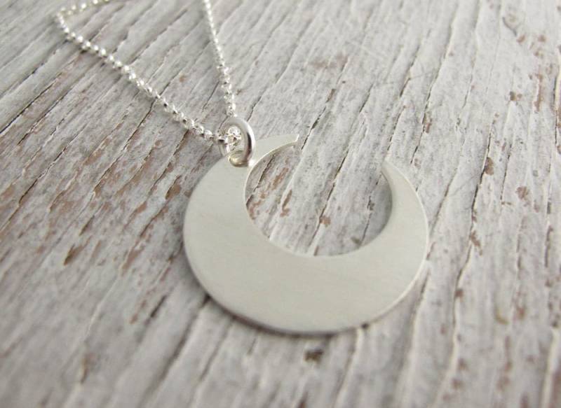 Halbmond Halskette, Sterling Silber, Handgefertigt, Halbmond, Sofort Versandfertig von designsbydawnrenee