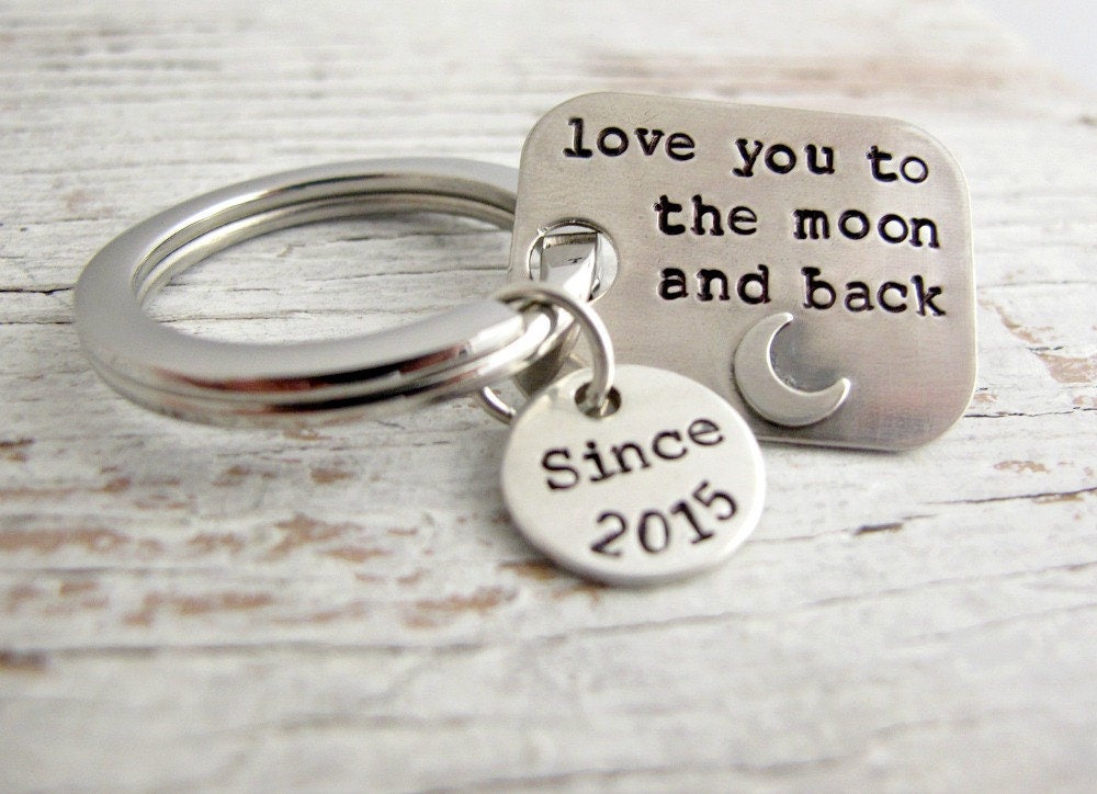 Hand Gestempelt Personalisierte Sterling Silber Schlüsselanhänger, Geschenk Für Ihn, Teenager, Vatertagsgeschenk, Jahrestag von designsbydawnrenee