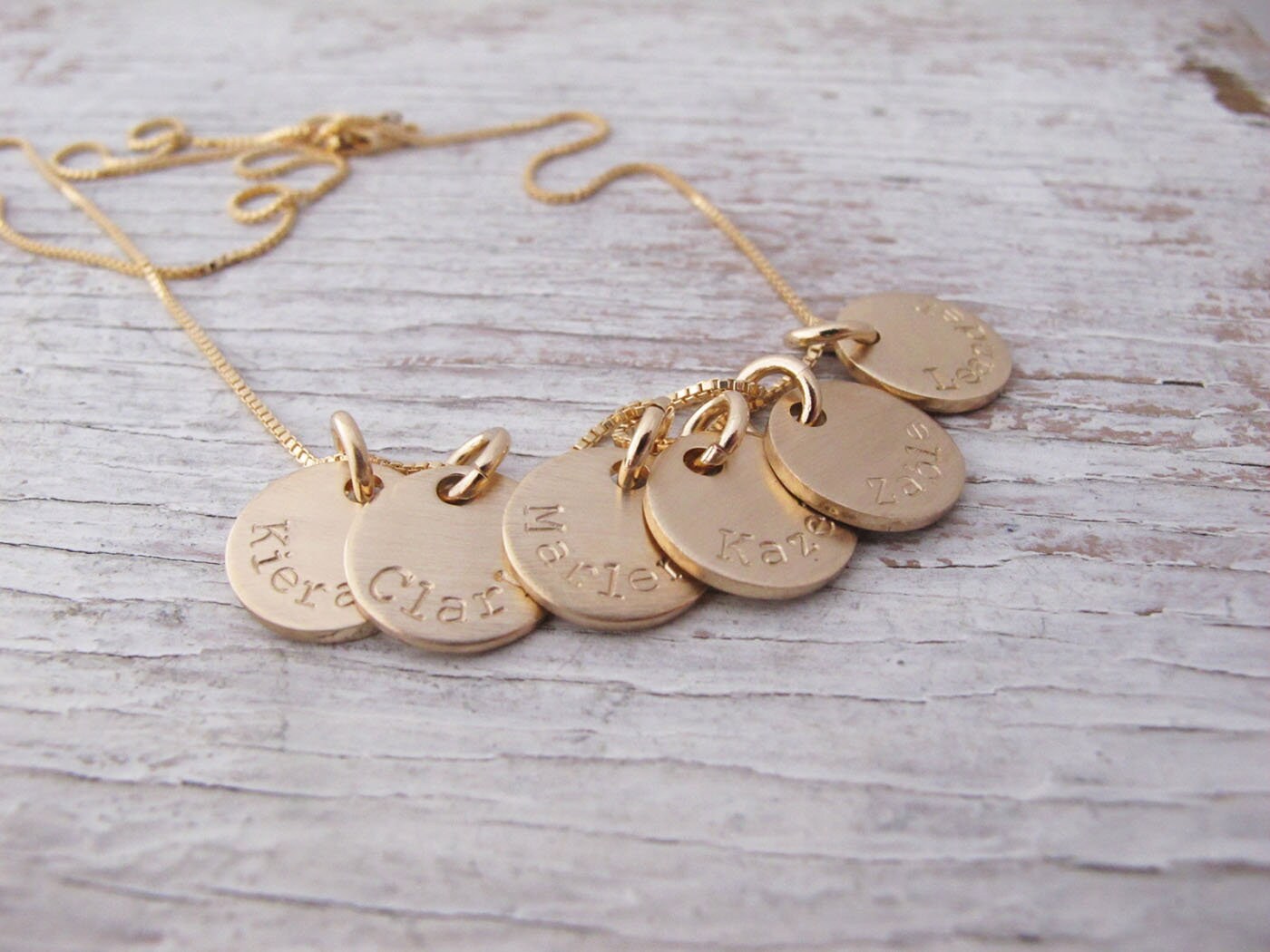 Personalisierte Goldkette Der Mutter, Familienschmuck, Großmutterhalskette, Doppelseitig Mit Geburtsdaten, Kindernamen, Enkelkinder von designsbydawnrenee