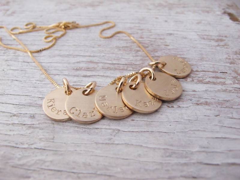 Personalisierte Goldkette Der Mutter, Familienschmuck, Großmutterhalskette, Doppelseitig Mit Geburtsdaten, Kindernamen, Enkelkinder von designsbydawnrenee