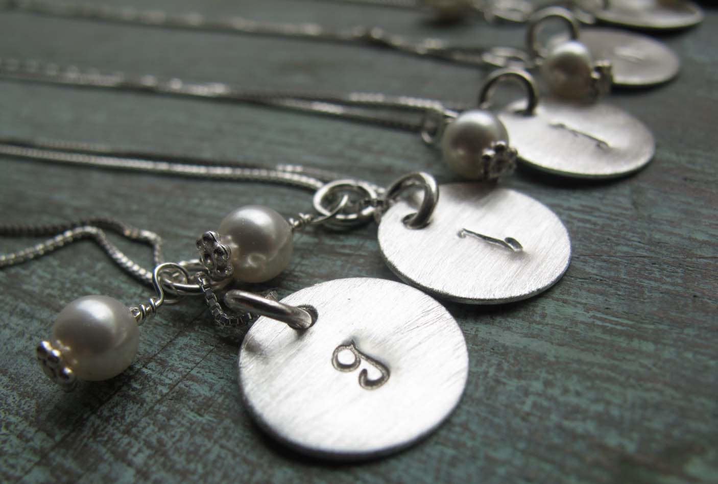 Personalisierte Sterling Silber Halskette, Gebürstet, Perle Geburtsstein von designsbydawnrenee