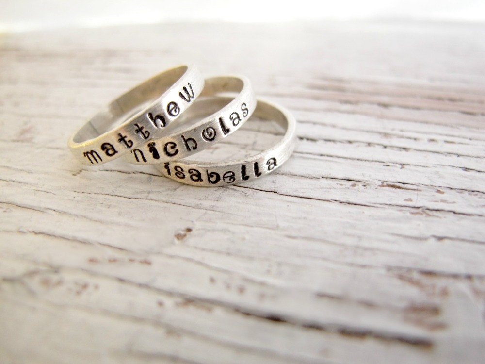 Benutzerdefinierte Name Ring, Personalisierte Mutter Sterling Silber von designsbydawnrenee