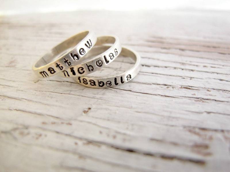 Benutzerdefinierte Name Ring, Personalisierte Mutter Sterling Silber von designsbydawnrenee