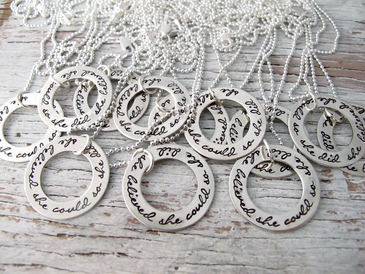 Sofort Lieferbar - Sie Glaubte, Sie Könnte So, Inspirierender Schmuck, Abschlussgeschenk, Halskette, Handgestempelter Schmuck von designsbydawnrenee