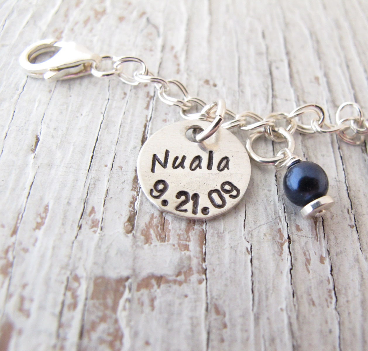 sterling Silber Charm Und Perle Geburtsstein Für Großmutter Armband - Add On, Extra von designsbydawnrenee