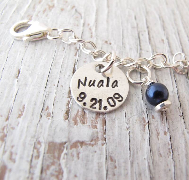 sterling Silber Charm Und Perle Geburtsstein Für Großmutter Armband - Add On, Extra von designsbydawnrenee