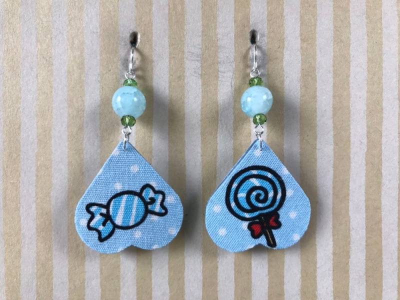 Leichter Stoff Baumeln Ohrringe, Himmel Blau Blütenblatt Mit Süßigkeiten, Sterling Silber Ohrhaken, Geschenk Für Töchter, Lehrer Leichter Stoff Baumeln Ohrringe, Himmel Blau Blütenblatt Mit Süßigkeiten, Sterling Silber Ohrhaken, Geschenk Für Töchter, Lehrer von designsbywenia