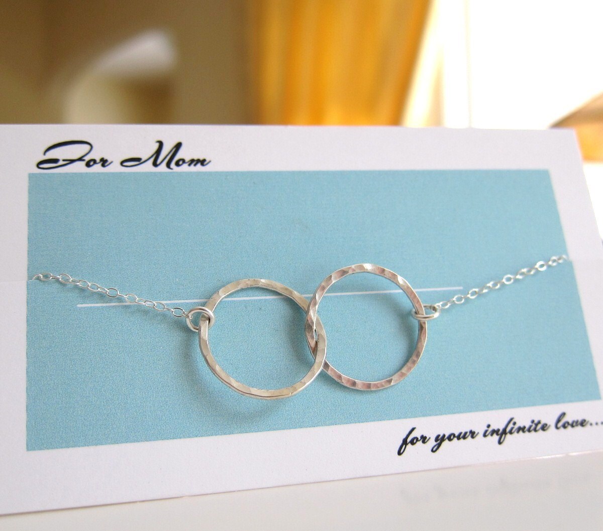 Für Mom Liebe Zwei Kreise Gesperrt Sterlingsilber Anhänger Halskette Angepasst Reiner Yoga Schmuck, Hergestellt in Usa Für Mom Liebe Zwei Kreise Gesperrt Sterlingsilber Anhänger Halskette Angepasst Reiner Yoga Schmuck, Hergestellt in Usa von designsbyyan