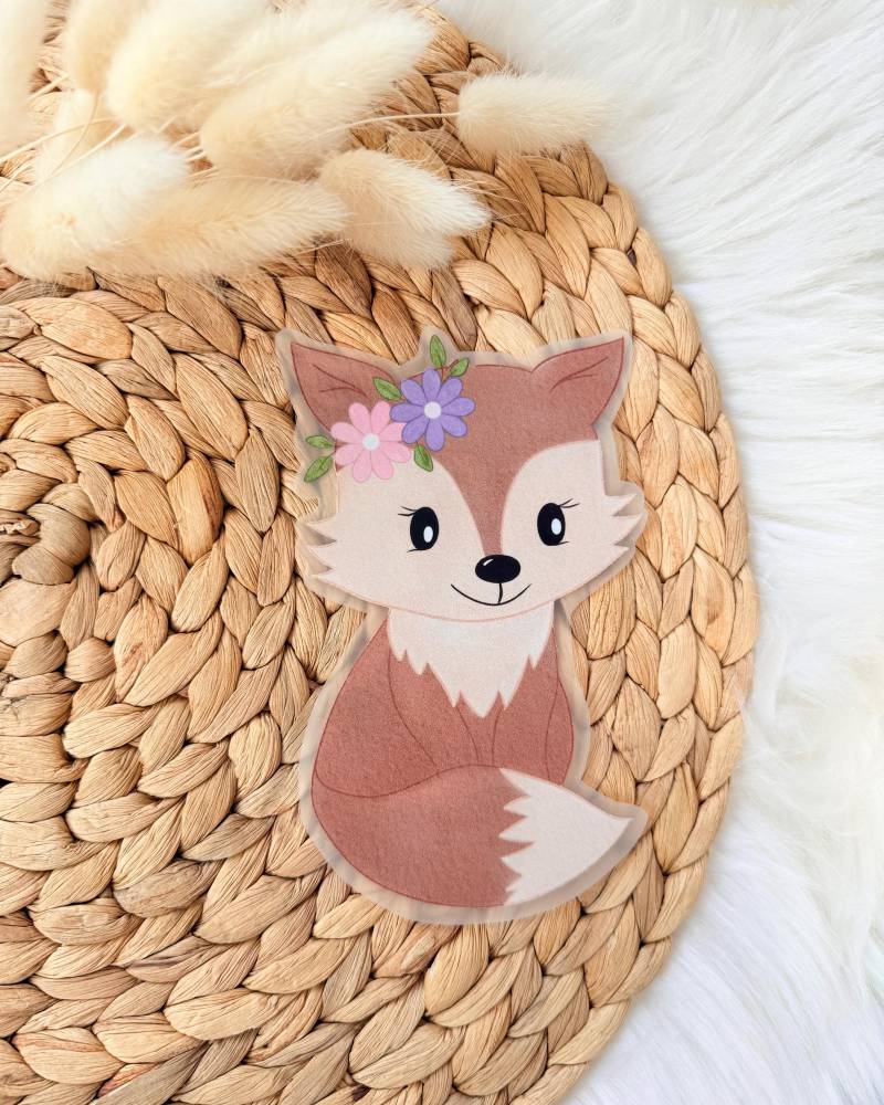 Bügelbild Fuchs Mit Blumen | Boho Herbst Mädchen Bügelpatch Aufbügler von designxmina