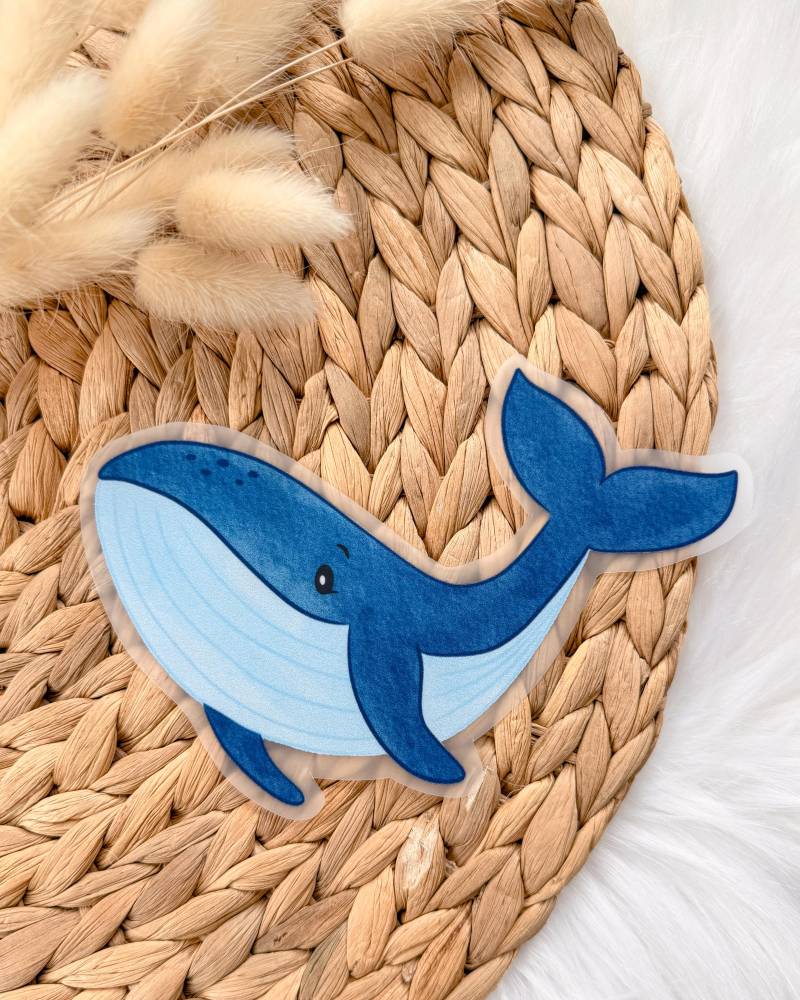 Bügelbild Wal | Wale Meerestier Maritim Junge Blau Bügelpatch Aufbügler Bügelmotiv Kleiner Diy Geschenk Zur Geburt von designxmina