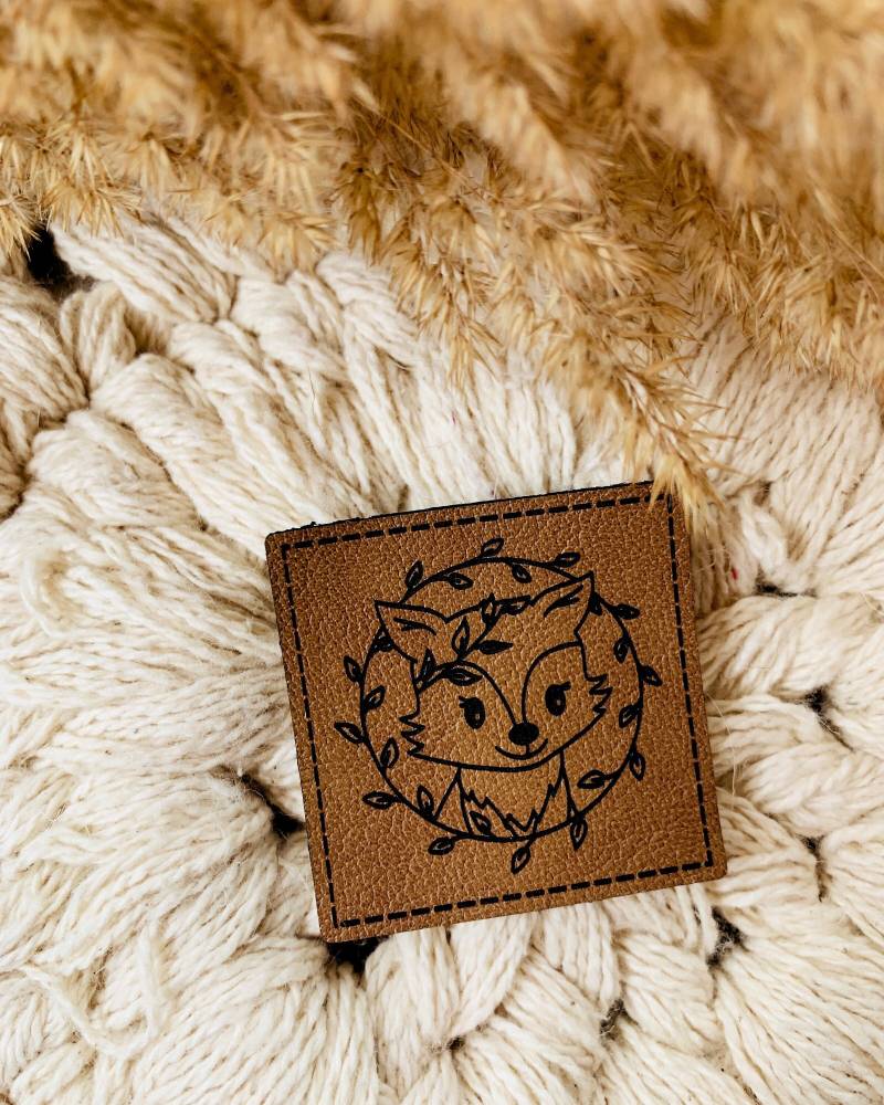 Label Fuchs | Kunstleder Lederlabel Braun Label Fuchs | Kunstleder Lederlabel Braun von designxmina