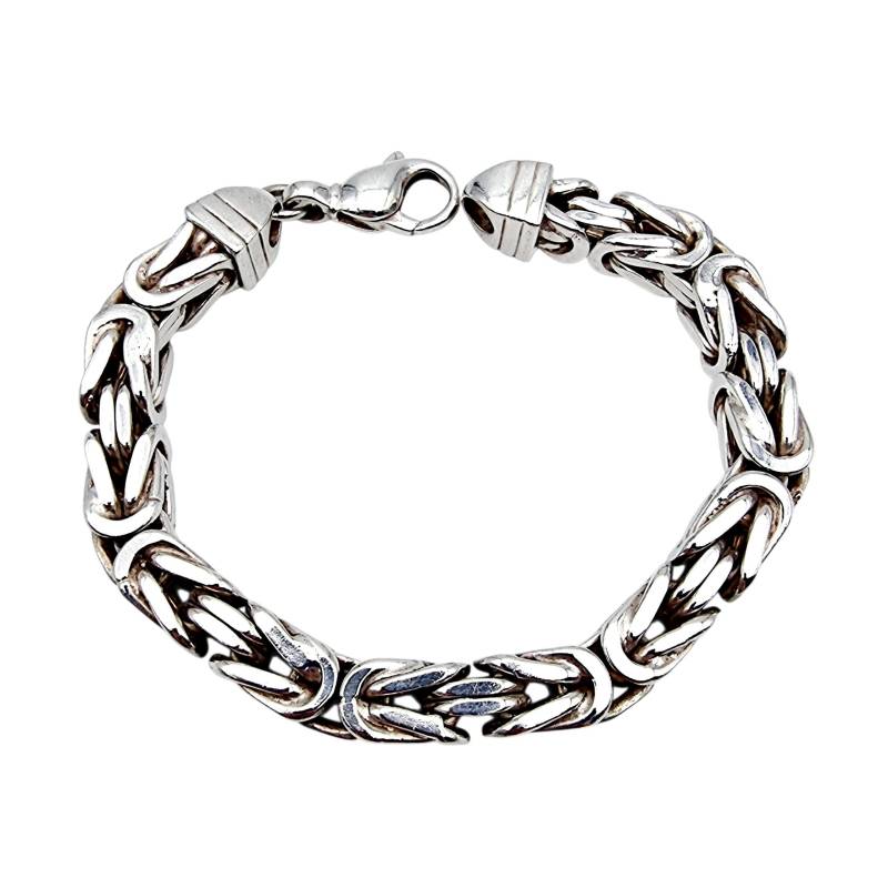 Heavy Byzantine Silver Bracelet 89.6G, 22cm, Wide 11mm, Solid 925 Chain Link Jewelry For Men Heavy Byzantine Silver Bracelet 89.6G, 22cm, Wide 11mm, Solid 925 Chain Link Jewelry For Men von detaschmuck