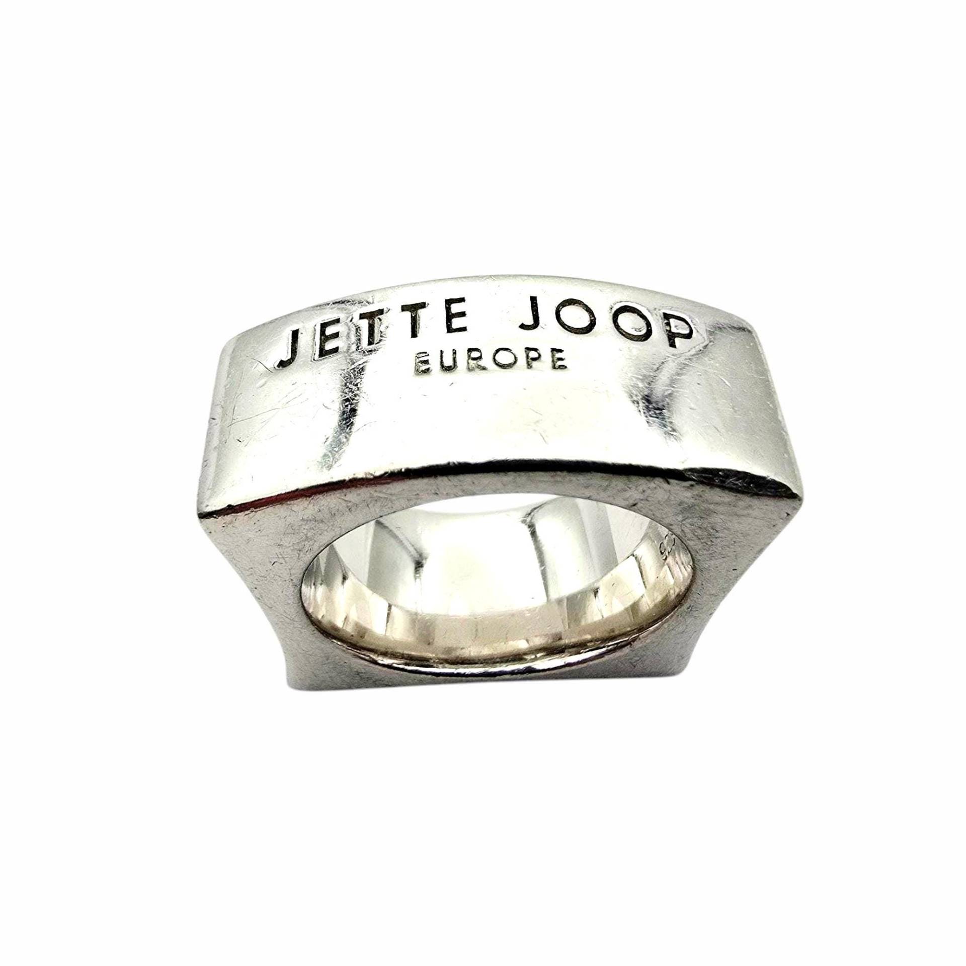 Heavy Designer Jette Joop Europe Sterling Silver Square Ring - Modernist 90S Bold Jewelry Eu Size 54 | ≈ Us 7 von detaschmuck