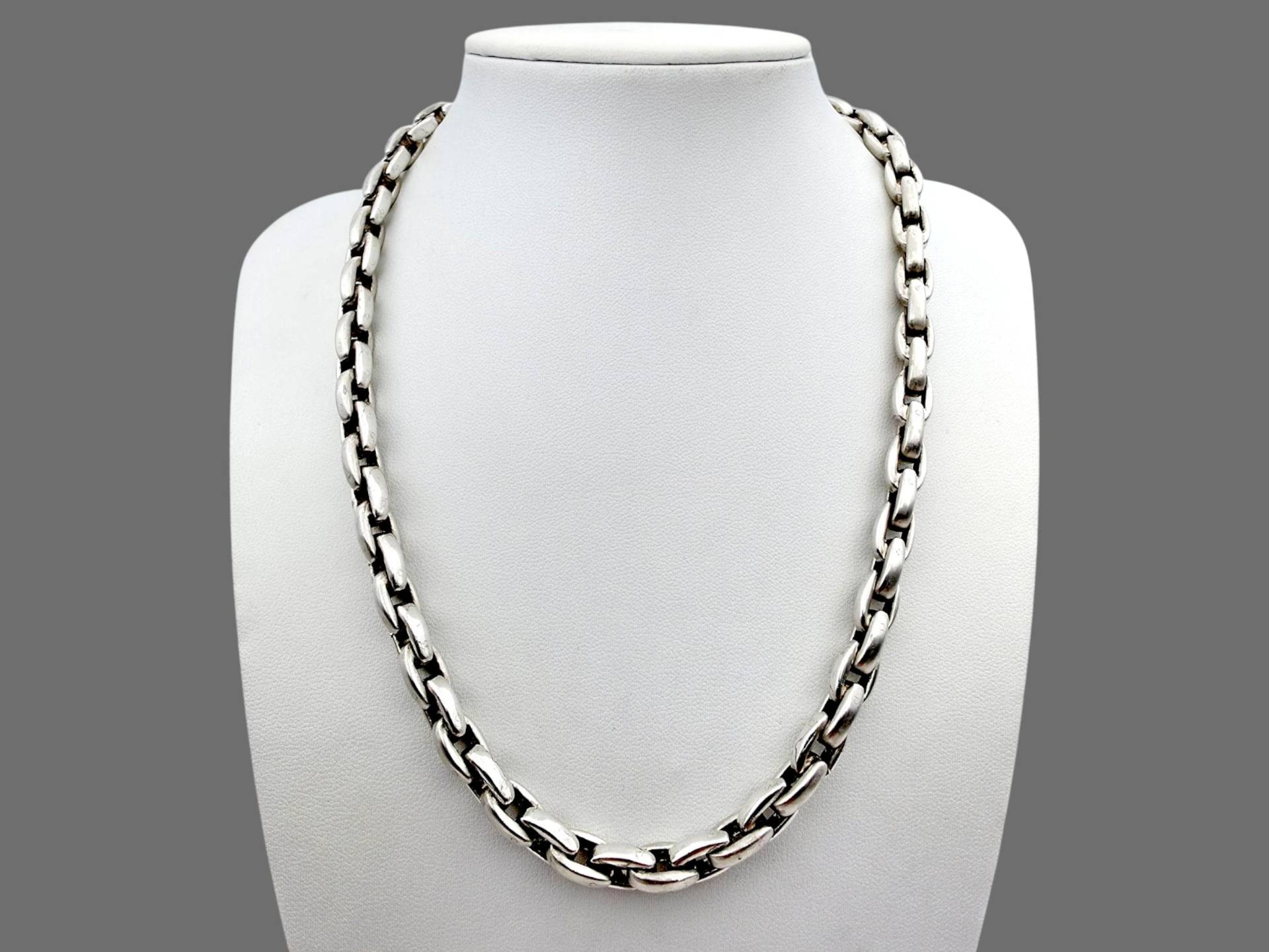 Heavy Silver Box Link Chain Necklace For Men, Vintage Solid Statement Necklace, 95.8G, 45cm | 7mm Heavy Silver Box Link Chain Necklace For Men, Vintage Solid Statement Necklace, 95.8G, 45cm | 7mm von detaschmuck