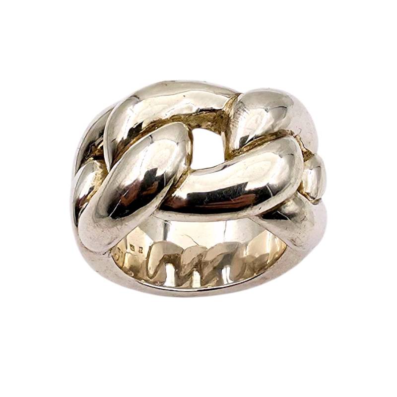 Massive 51G Vintage 925 Silver Chain-Link Ring - Bold Statement Design Eu 65 | Us 11.25 51.3G von detaschmuck