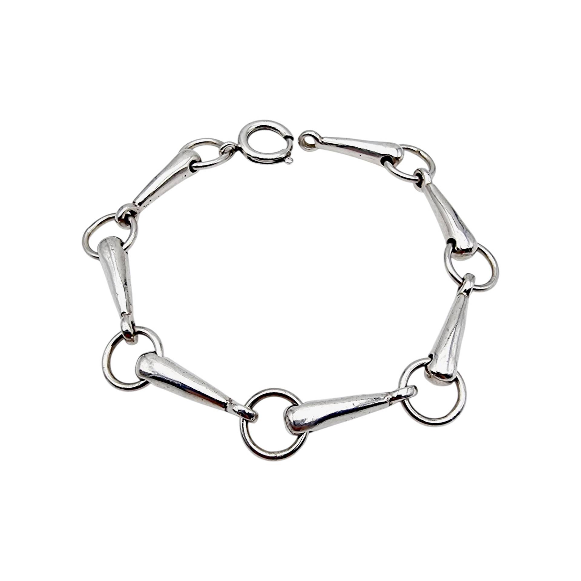 Minimalist Silver Bracelet 21G - Modern Linked Design 19cm Length 1990S Style 925 Hallmark von detaschmuck