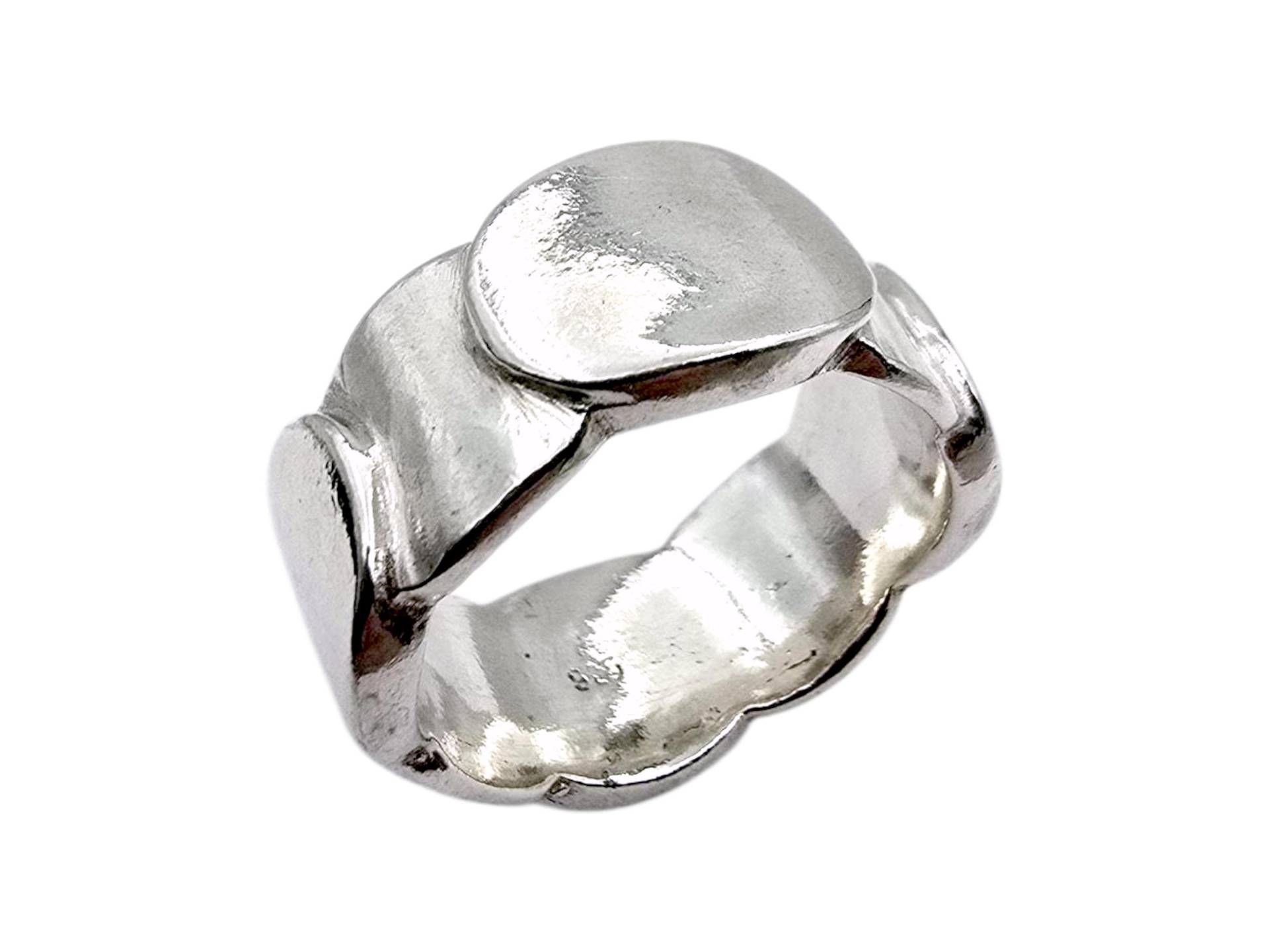 Modernist Silver Ring Band | Sculptural Design Size Eu 59 | Us 8.75 11.3G Chunky Bold Statement von detaschmuck