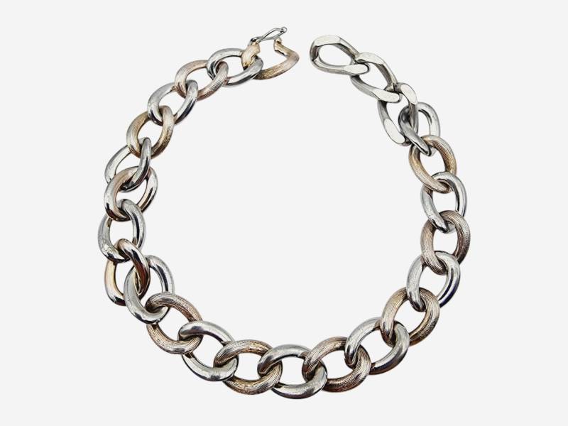 Vintage 835 Silver Chain Bracelet, Statement Jewelry, 22 cm von detaschmuck