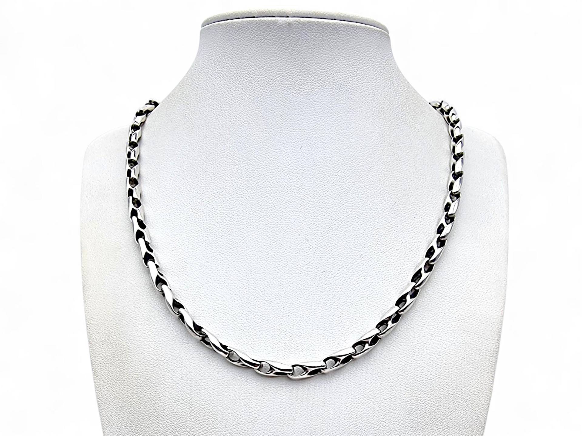 Vintage 925 Sterling Silver Chain Necklace - 39G, 51 cm, Modernist Twist-Link Design von detaschmuck