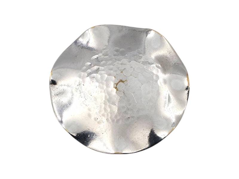 Vintage Em Handarbeit Silver Hammered Modernist Brooch Crown Mark von detaschmuck