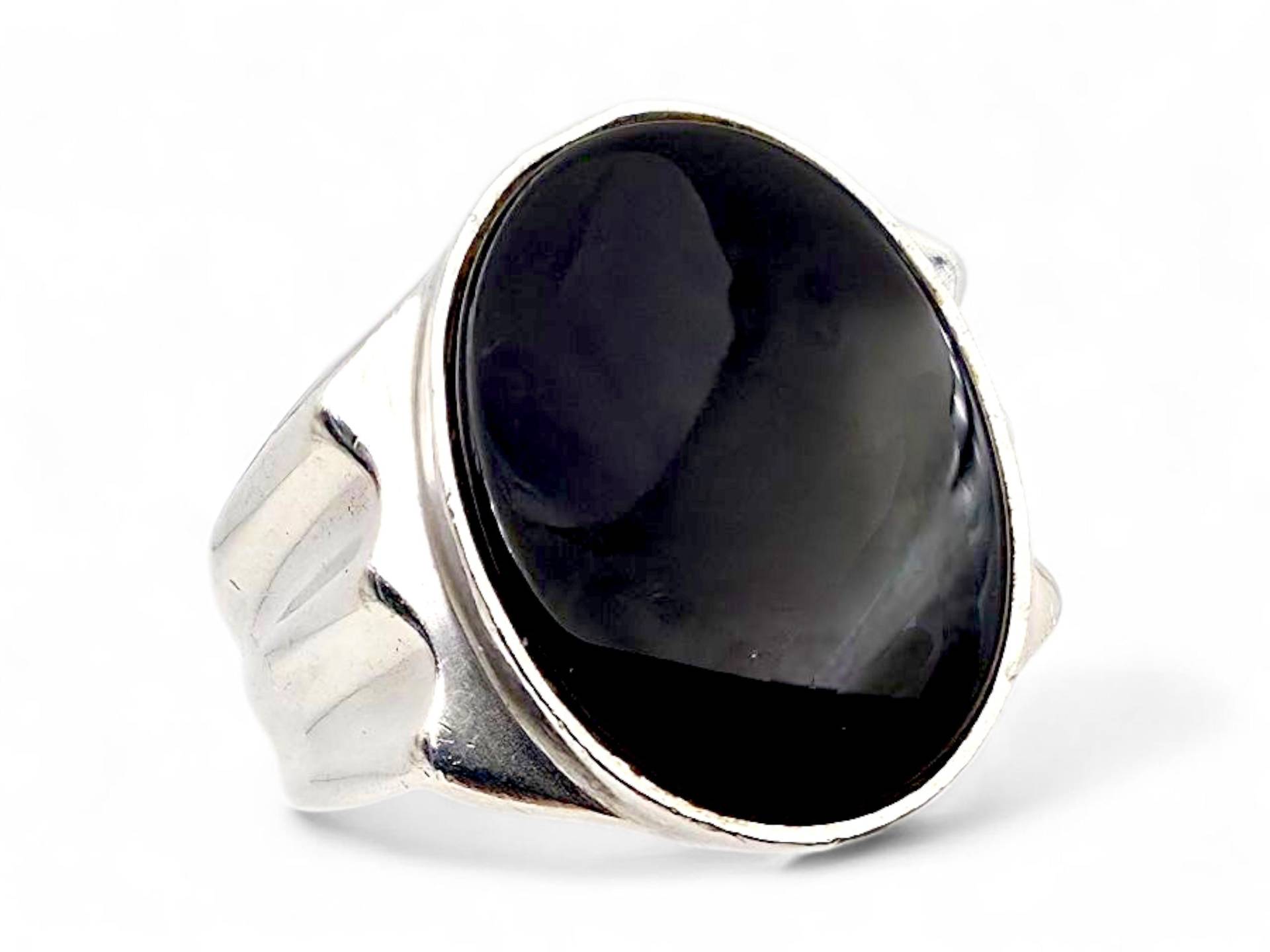 Vintage Men's 925 Silver Ring With Black Onyx - Bold Oval Statement Ring, Size 60 | Us 9.25, 11.13 G von detaschmuck
