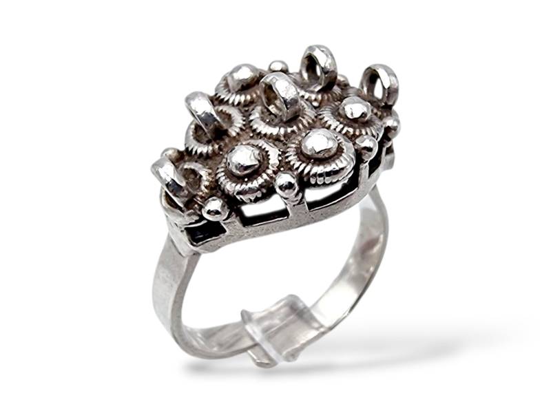 Vintage Norwegian 830 Silver Ring | Scandinavian Filigree Granulated Design Folk Viking Revival Style Eu 57 Us 8 von detaschmuck