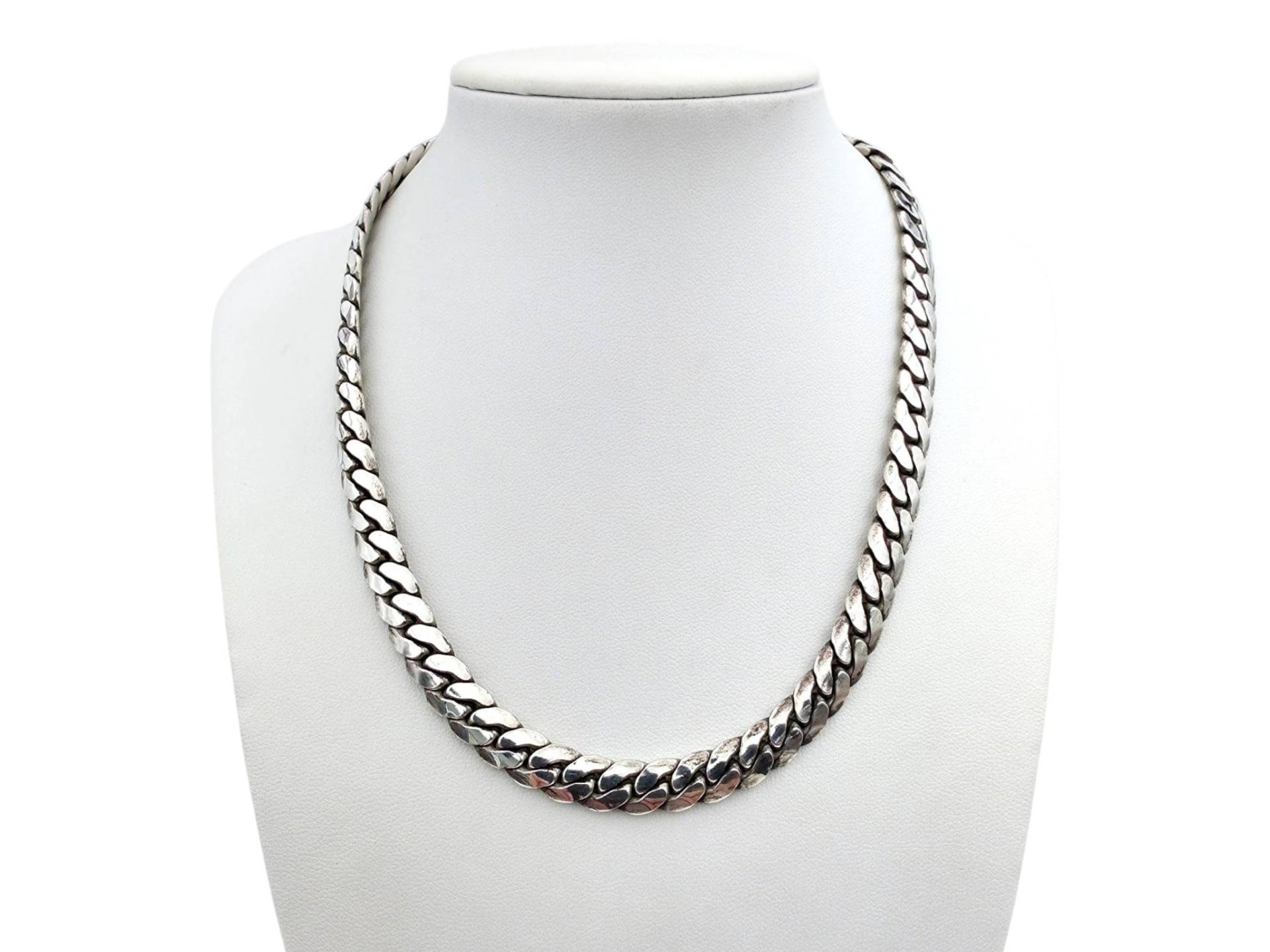 Vintage Solid Silver Cuban Curb Chain Necklace - 925 Hallmarked, Heavy Style, Unisex Statement Jewelry von detaschmuck