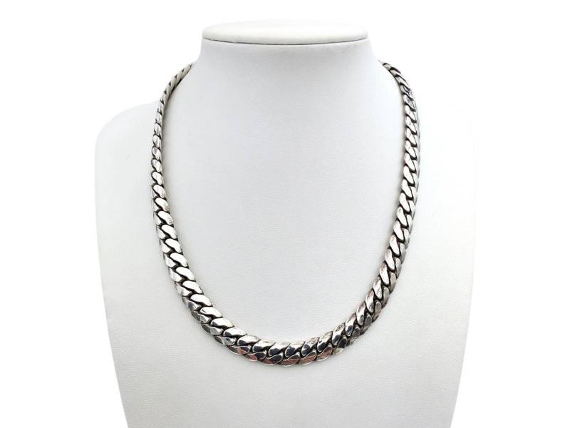 Vintage Solid Silver Cuban Curb Chain Necklace - 925 Hallmarked, Heavy Style, Unisex Statement Jewelry von detaschmuck