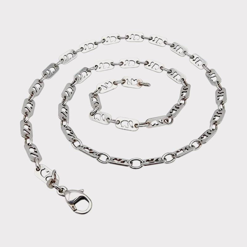 Vintage Sterling Silver Elephant Link Chain Necklace - 48cm | 18.9" Animal Motif 925 Stamped von detaschmuck