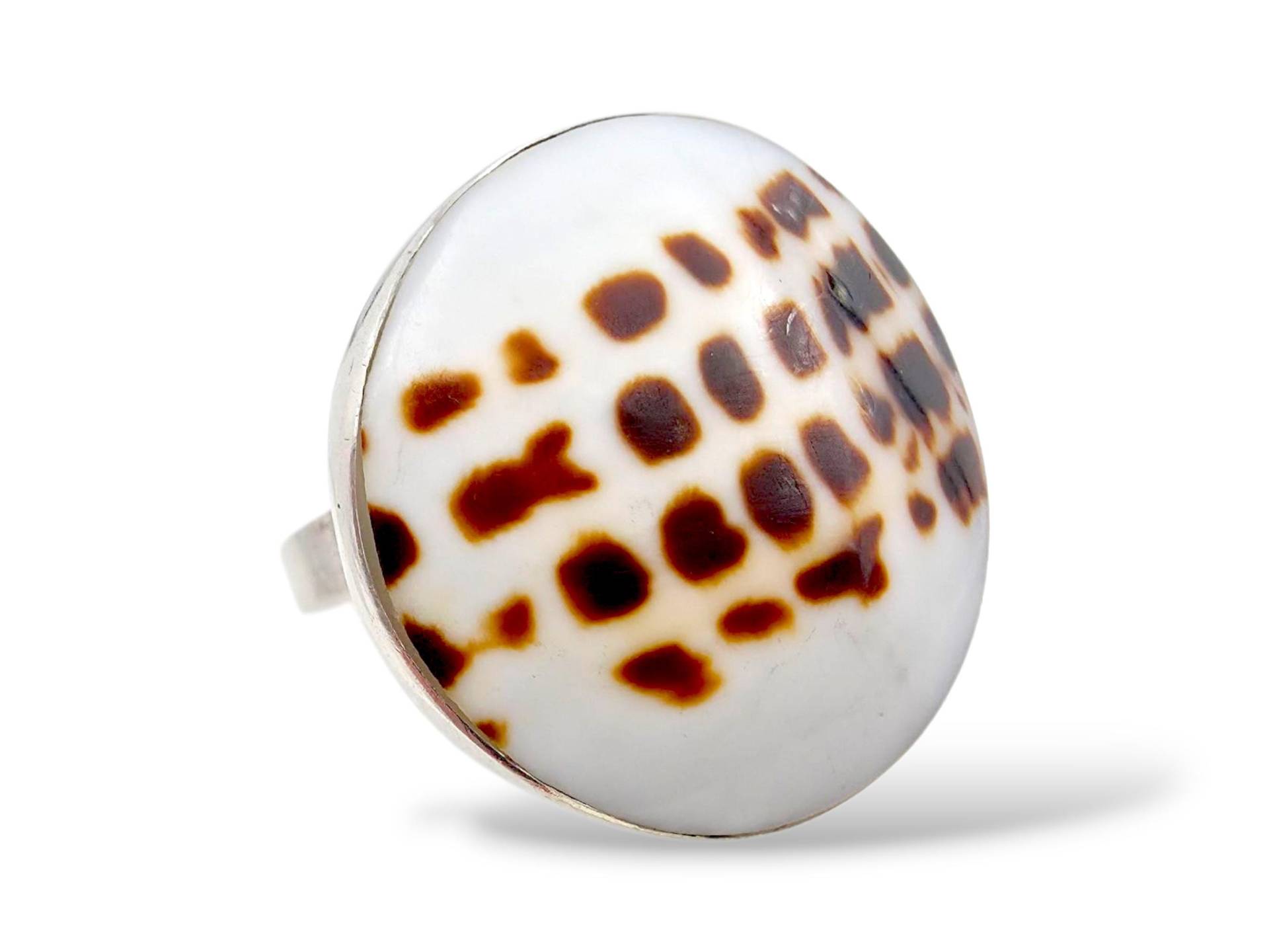 Vintage Sterling Silver Shell Ring - Natural Cowrie Statement Ring, Boho 1970S Beach Jewelry, Size 67 | Us 12.25 von detaschmuck