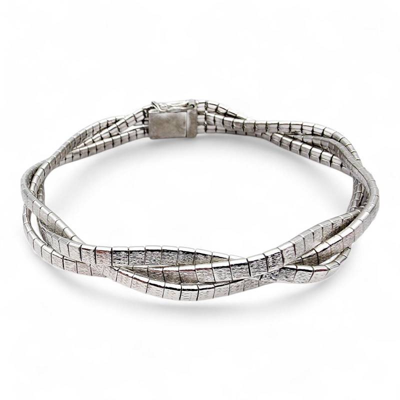 Vintage Sterling Silver Textured Twist Bracelet With Secure Clasp, 20 cm von detaschmuck