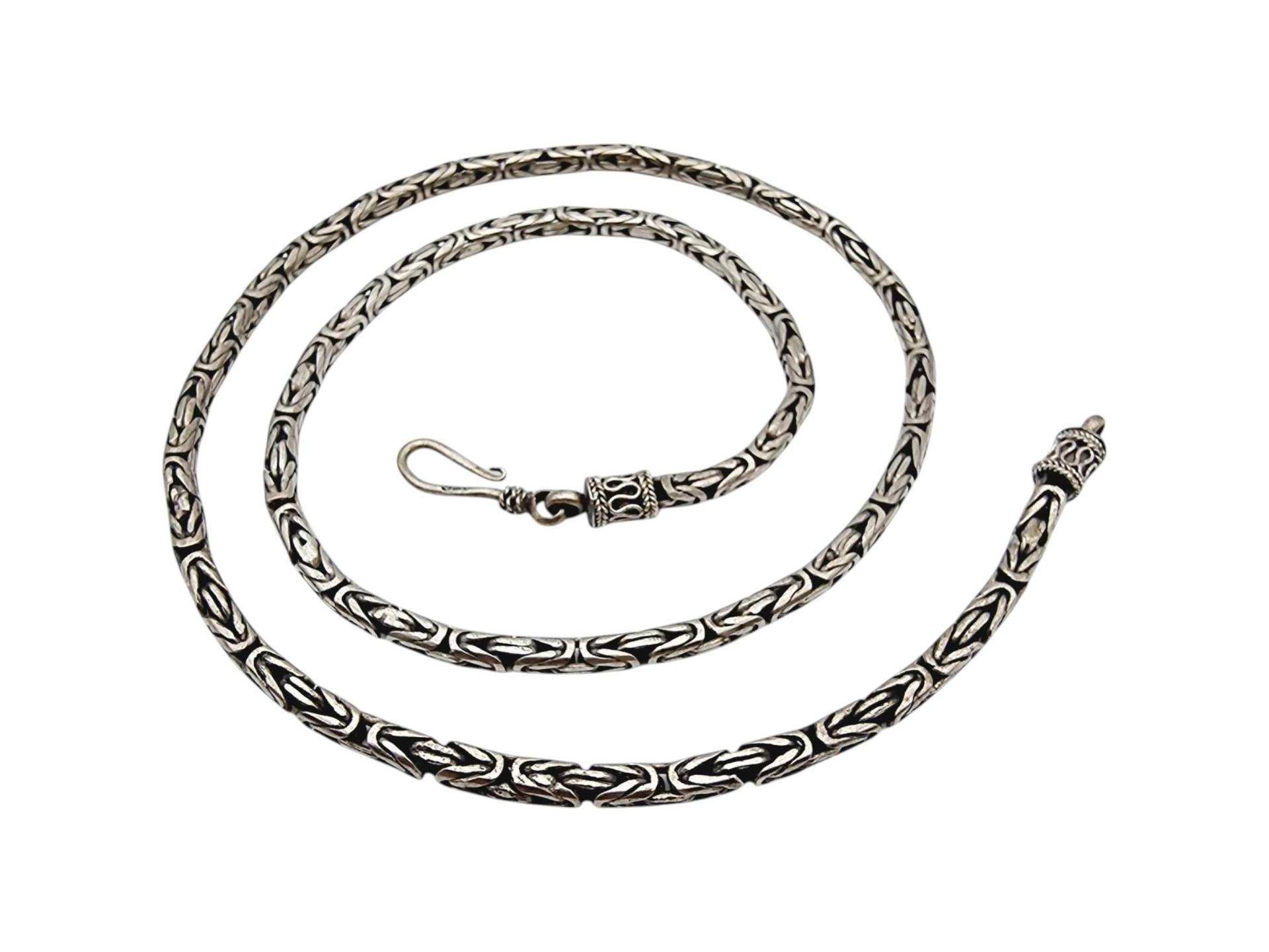 Vintage Sterling Silver Woven Chain Necklace With Intricate Details - 49 cm von detaschmuck