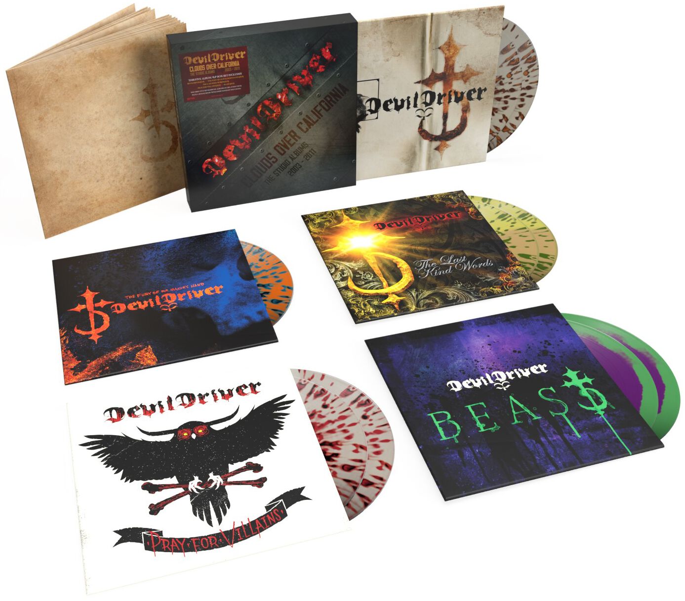 DevilDriver Clouds over California: The studio albums 2003-2011 LP multicolor von devildriver