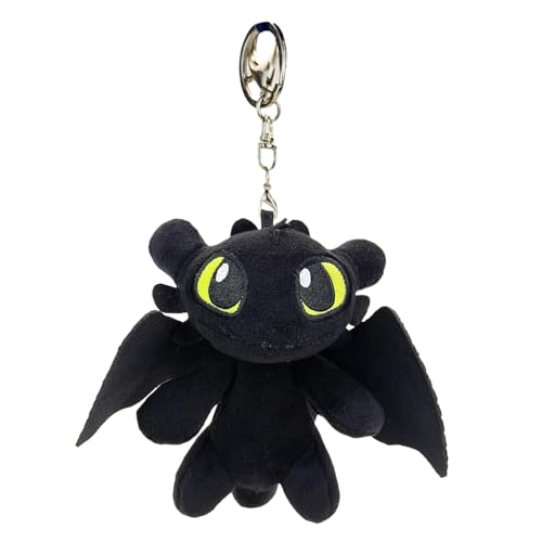 dewdat Drachen Kuscheltier Schlüsselanhänger, Cute Toothless Plush Schlüsselanhänger Kuscheltieranhänger Mit Schlüsselring, Stofftier Mit Taschenanhänger, Weicher Plüsch Für Fans von dewdat