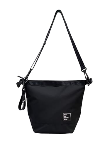 deya OCEAN MULTI-FUNKTIONALE UMHÄNGETASCHE, aus recyceltem PET-Flaschenmaterial hergestellt,(Schwarz) von deya